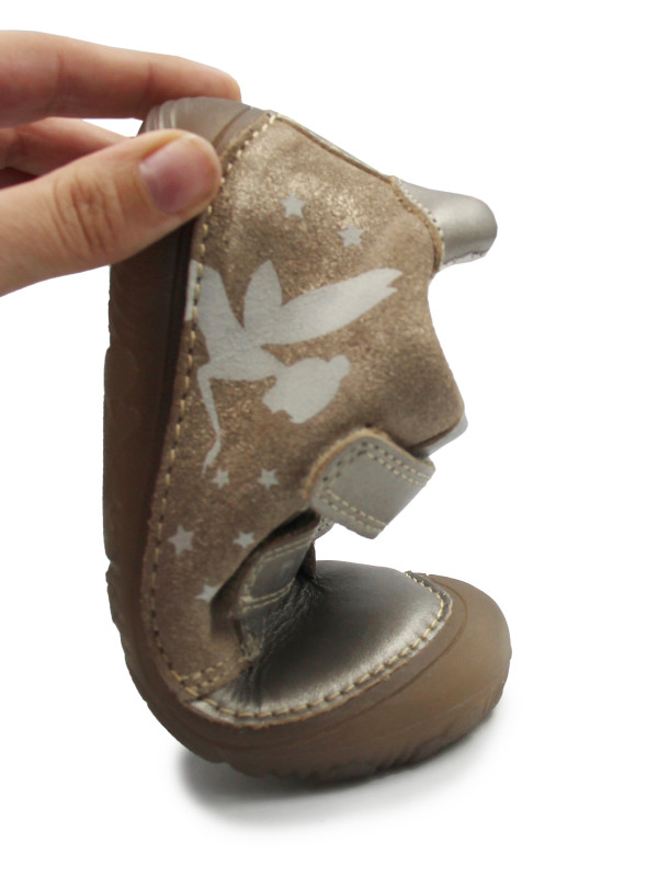 Półbuty Dla Dziewczynek Świecące w Ciemności Barefoot DD STEP S073-52165BM Champagne