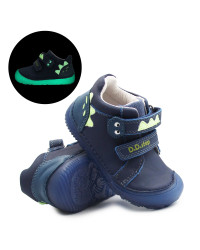 Buty Na Wiosnę Dla Chłopczyków Barefoot Świecąca Podeszwa w Ciemności DD STEP S073-52875V Royal Blue