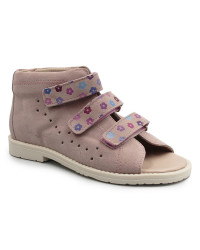 Sandały z wysokim zapiętkiem dla dziewczynki do szkoły Dawid 011 II gatunek