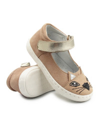 Brokatowe balerinki dla dziewczynek z kotkiem do przedszkola Mido 20-17 Róż-Brokat