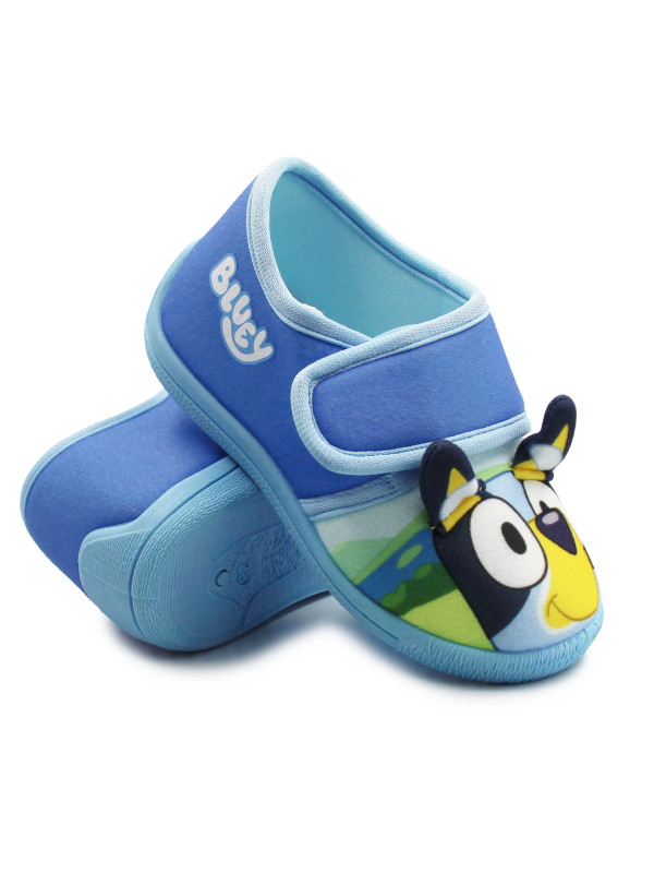 Kapcie Dziecięce Do Szkoły i Przedszkola Na Rzep Bartek 87851-17 Pieski Bluey