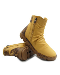 Buty damskie na jesień zimę ze skóry naturalnej Manitu 990678-06 gelb