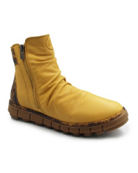 Buty damskie na jesień zimę ze skóry naturalnej Manitu 990678-06 gelb