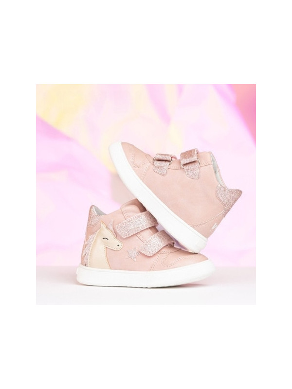 Brokatowe buciki dla dziewczynek na wiosne jednorożec Wojtyłko 1T26080