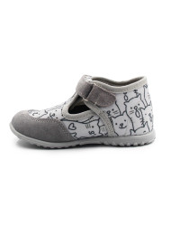 Dziecięce Kapcie Do Przedszkola w Kotki Szare Emel EK 5221-3