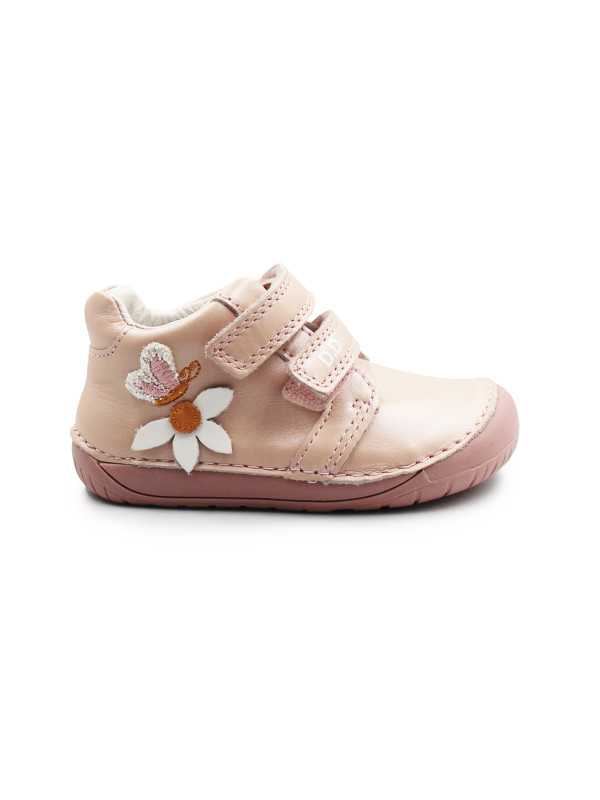 Buciki Dla Dziewczynki Na Wiosnę Barefoot Motylek DD STEP S070-52656T Baby Pink