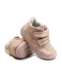 Elastyczne Buty Dla Dziewczynek Na Wiosnę w Kwiatuszki Barefoot DD STEP S070-52724Y Baby Pink