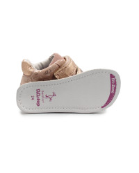 Elastyczne Buty Dla Dziewczynek Na Wiosnę w Kwiatuszki Barefoot DD STEP S070-52724Y Baby Pink