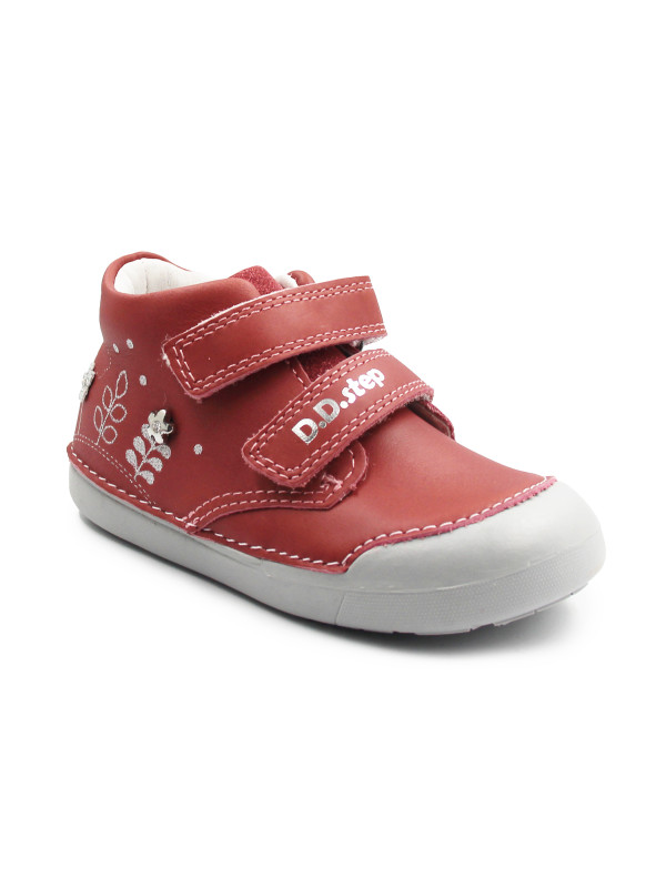 Buty Dziewczęce Na Wiosnę Na Rzep w Kwiatuszki DD STEP S066-52842BT Raspberry