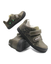 Chłopięce Buty Na Wiosnę Półbuty LED DD STEP S068-52288MZ Khaki