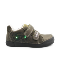 Chłopięce Buty Na Wiosnę Półbuty LED DD STEP S068-52288MZ Khaki