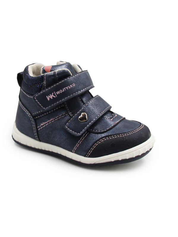 Dziewczęce Buty Na Jesień Błyszczące Wojtyłko 1T26082 Granat