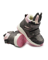 Zimowe Buty Dla Dziewczynek Na Rzep Ocieplane Wojtyłko 1Z26090 Szary