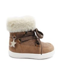 Dziecięce Buty Na Zimę Kozaki Dla Dziewczynek Na Suwak Wojtyłko 1Z26101 Brązowy