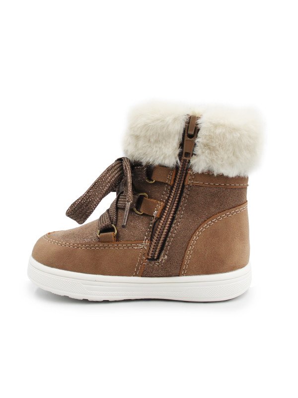 Dziecięce Buty Na Zimę Kozaki Dla Dziewczynek Na Suwak Wojtyłko 1Z26101 Brązowy