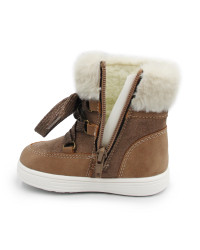 Dziecięce Buty Na Zimę Kozaki Dla Dziewczynek Na Suwak Wojtyłko 1Z26101 Brązowy