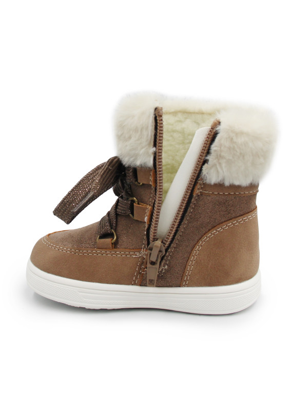 Dziecięce Buty Na Zimę Kozaki Dla Dziewczynek Na Suwak Wojtyłko 1Z26101 Brązowy