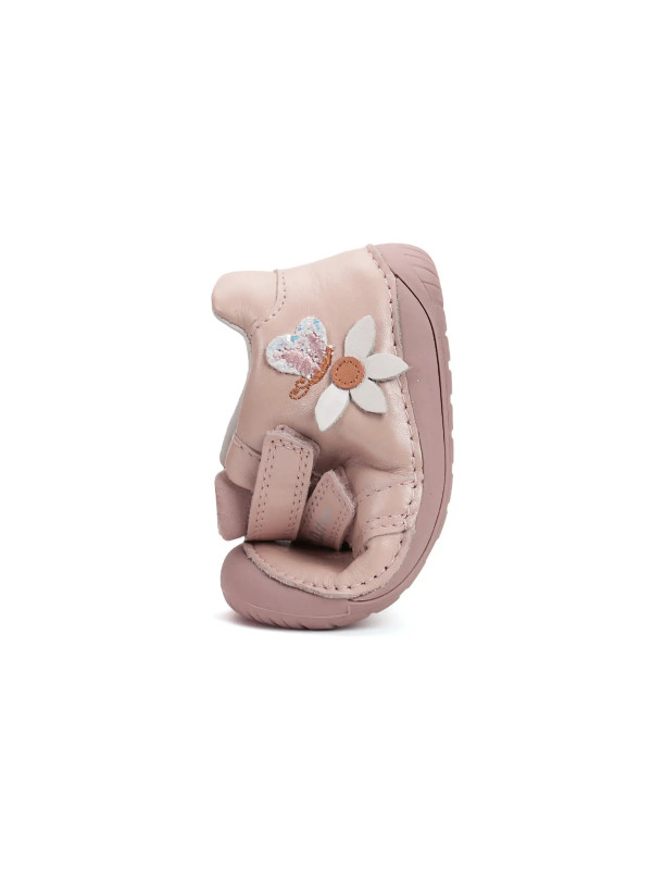 Buciki Dla Dziewczynki Na Wiosnę Barefoot Motylek DD STEP S070-52656T Baby Pink