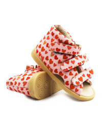 Różowe Kapcie Dla Dziewczynek w Serduszka Obcas Thomasa Mido 816 Love Rose