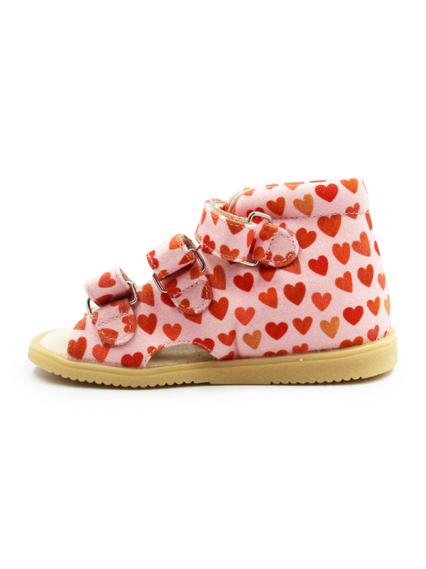Różowe Kapcie Dla Dziewczynek w Serduszka Obcas Thomasa Mido 816 Love Rose