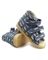 Sandały Profilaktyczne Dziecięce Do Szkoły i Przedszkola w Pieski Mido 816 Doggy Blue