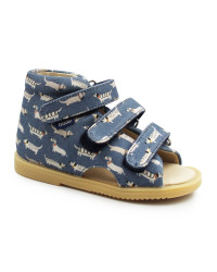 Sandały Profilaktyczne Dziecięce Do Szkoły i Przedszkola w Pieski Mido 816 Doggy Blue