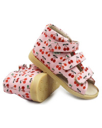 Kapcie Do Szkoły i Przedszkola Dla Dziewczynki Wisienki Mido 816 Cherry Pink