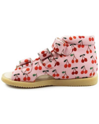 Kapcie Do Szkoły i Przedszkola Dla Dziewczynki Wisienki Mido 816 Cherry Pink