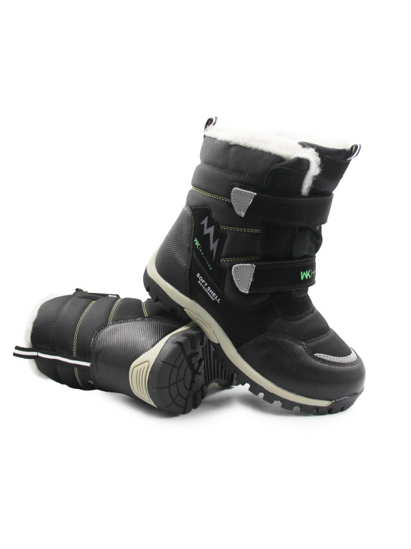 Czarne Śniegowce Chłopięce Młodzieżowe Wojtyłko 5ZŚ26114
