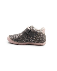 Buty Na Wiosnę Dla Dziewczynki w Kwiatuszki Barefoot DD STEP S070-52724B Dark Grey