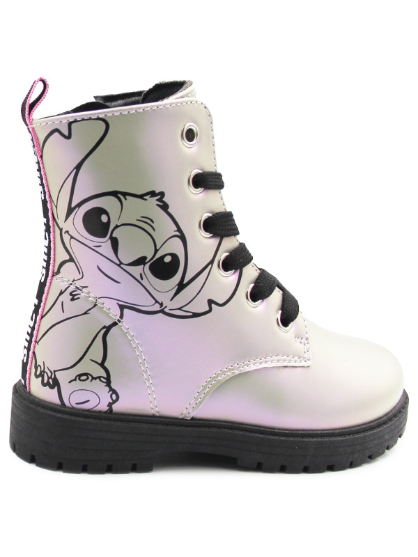 Holograficzne Buty Dla Dziewczynek Na Jesień z Ocieplanym Kocykiem Kozaki Stitch Bartek 88009-19