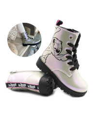 Holograficzne Buty Dla Dziewczynek Na Jesień z Ocieplanym Kocykiem Kozaki Stitch Bartek 88009-19