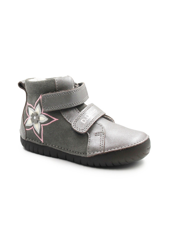 Buty Dziewczęce Na Wiosnę z Kwiatuszkiem DD STEP A050-52429BM Grey
