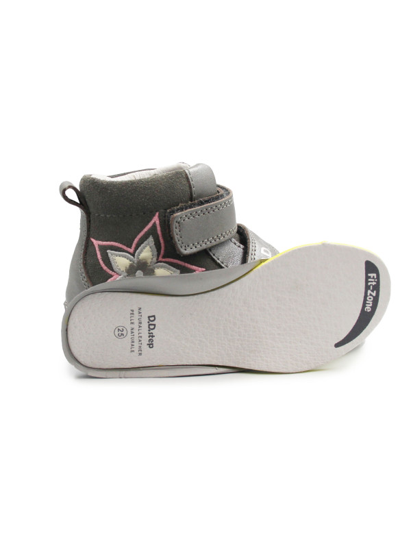 Buty Dziewczęce Na Wiosnę z Kwiatuszkiem DD STEP A050-52429BM Grey