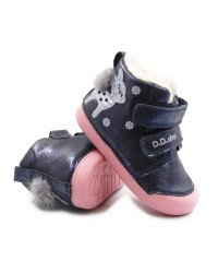 Buty Ocieplane Dla Dziewczynki na Zimę z Sarenką DD STEP W066-52733A Royal Blue