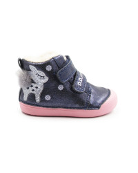 Buty Ocieplane Dla Dziewczynki na Zimę z Sarenką DD STEP W066-52733A Royal Blue