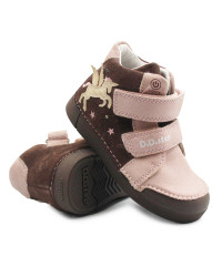 Dziecięce Buty Na Wiosnę Dla Dziewczynek LED z Jednorożcem DD STEP A068-52459AM Chocolate