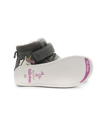 Buty Dziewczęce Na Wiosnę z Jednorożcem Świecące w Ciemności BAREFOOT DD STEP A063-52815M Dark Grey