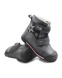 Zimowe Buty Ocieplane Dla Dziewczynek Śnieżynka Ponte DA06-5-2829ALV Dark Grey