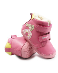Różowe Buty Na Zimę Dla Dziewczynek Barefoot DD STEP W070-52624BV Pink