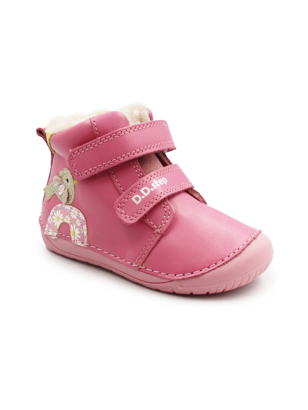 Różowe Buty Na Zimę Dla Dziewczynek Barefoot DD STEP W070-52624BV Pink