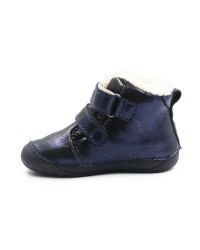 Buciki Zimowe Dla Dziewczynek Na Rzep Barefoot DD STEP W070-52624Z Royal Blue