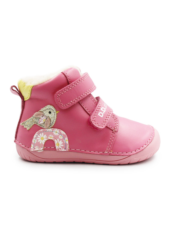 Różowe Buty Na Zimę Dla Dziewczynek Barefoot DD STEP W070-52624BV Pink