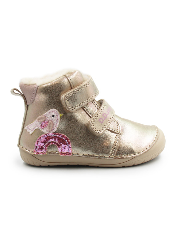 Dziewczęce Buty Ocieplane Na Zimę Barefoot DD STEP W070-52624AT Cream