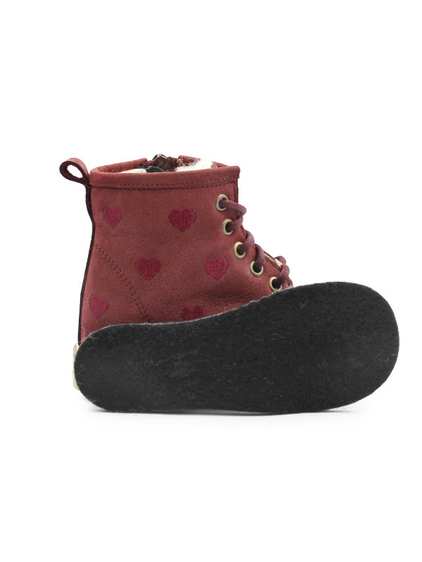 Ocieplane Buty Dla Dziewczynek Kozaki w Serduszka na Jesień i Zimę Emel EV 2727F