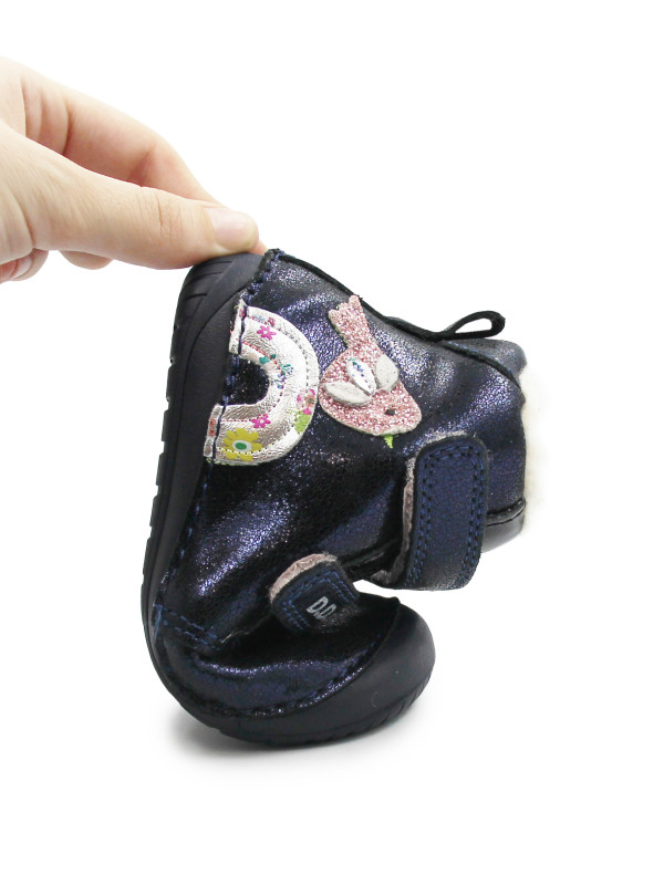 Buciki Zimowe Dla Dziewczynek Na Rzep Barefoot DD STEP W070-52624Z Royal Blue