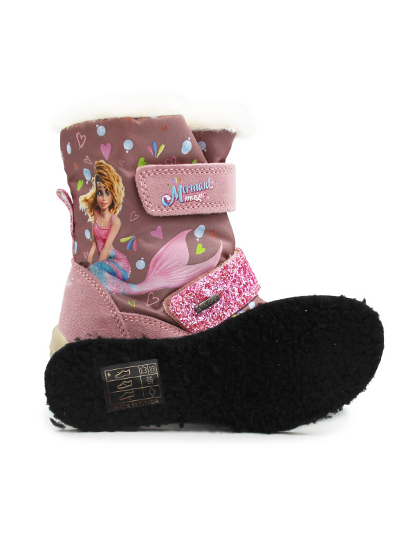 Śniegowce Dla Dziewczynek Różowe z Syrenką Merlinda Mermaid Magic Primigi 8881900