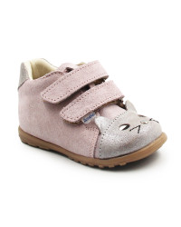 Buty Na Wiosnę Dla Dziewczynki Różowe z Kotkiem Ameko Kiti Pudrowy Pyłek