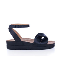 Damskie Sandały z Kokardą Czarne Zapinane na Nodze Batz Summer Geisha