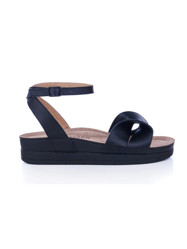 Damskie Sandały z Kokardą Czarne Zapinane na Nodze Batz Summer Geisha